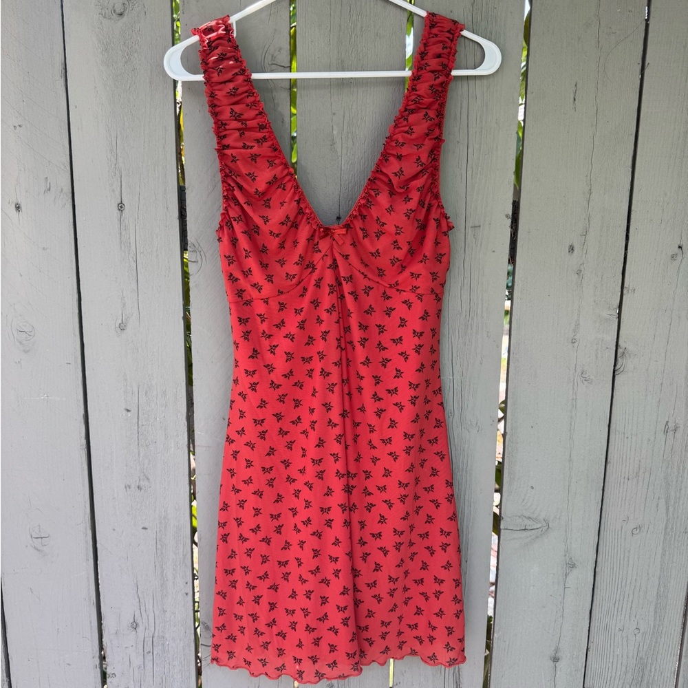 Forever 21 Red Orange Plunge Sundress